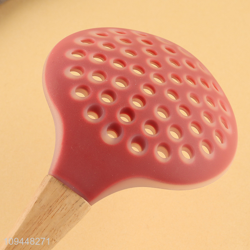 Online wholesale flat wooden handle skimmer spoon