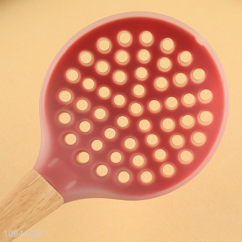 Online wholesale flat wooden handle skimmer spoon