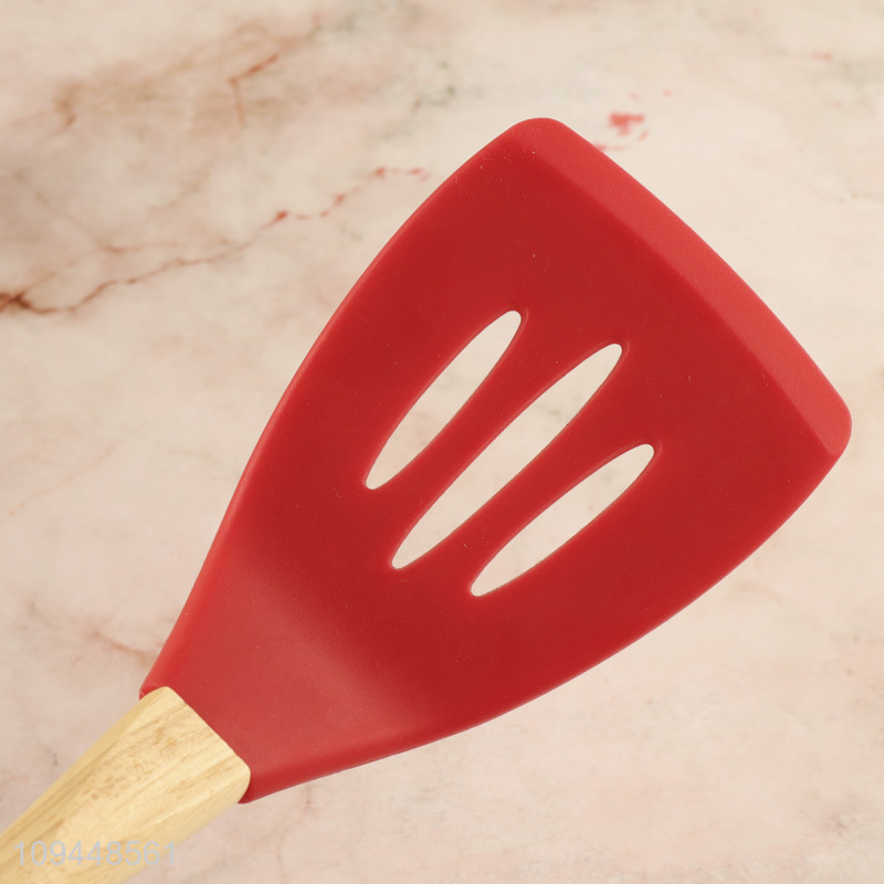 Top quality silicone kitchen utensil slotted spatula for sale