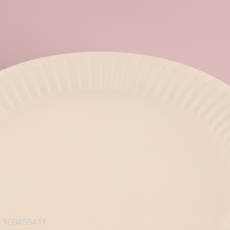 Hot selling round white disposable paper plate