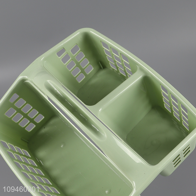 Low price plastic bathroom storage basket with handle