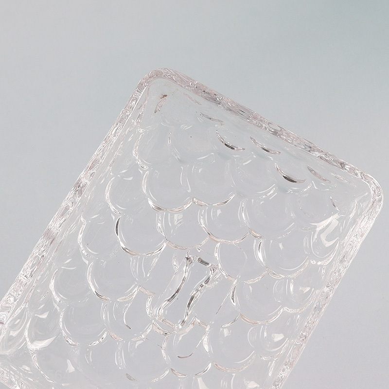 China supplier embossed glass butter lid for kitchen