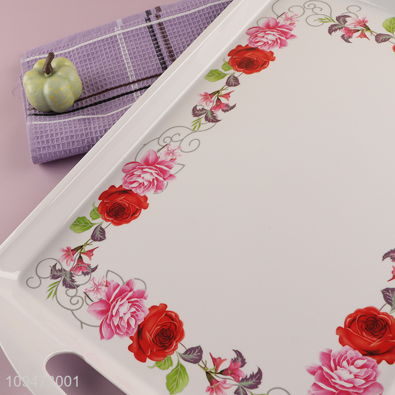 Hot items flower printed melamine storage tray