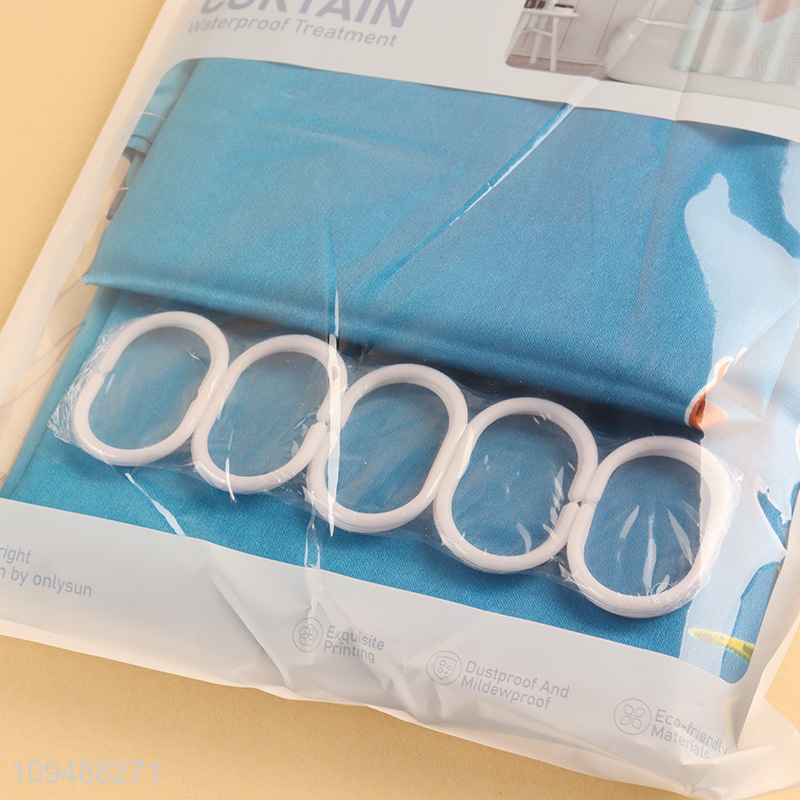 Best sale waterproof polyester shower curtain wholesale