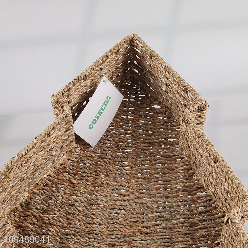Hot sale seagrass storage basket for household