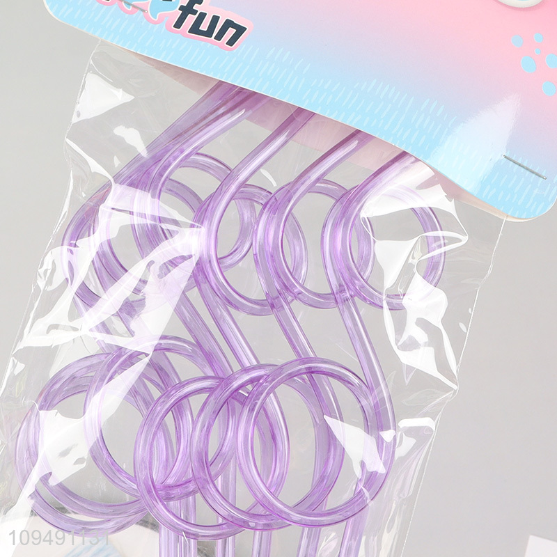 Good quality 6pcs purple drinking straw set