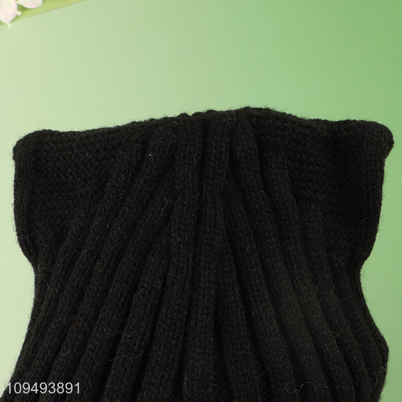 Good sale black simple beanies hat winter hat