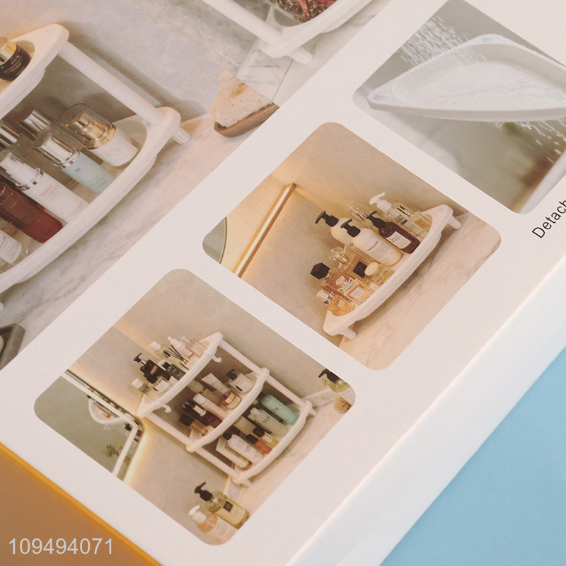 Low price 2-tier triangular storage rack for bathroom