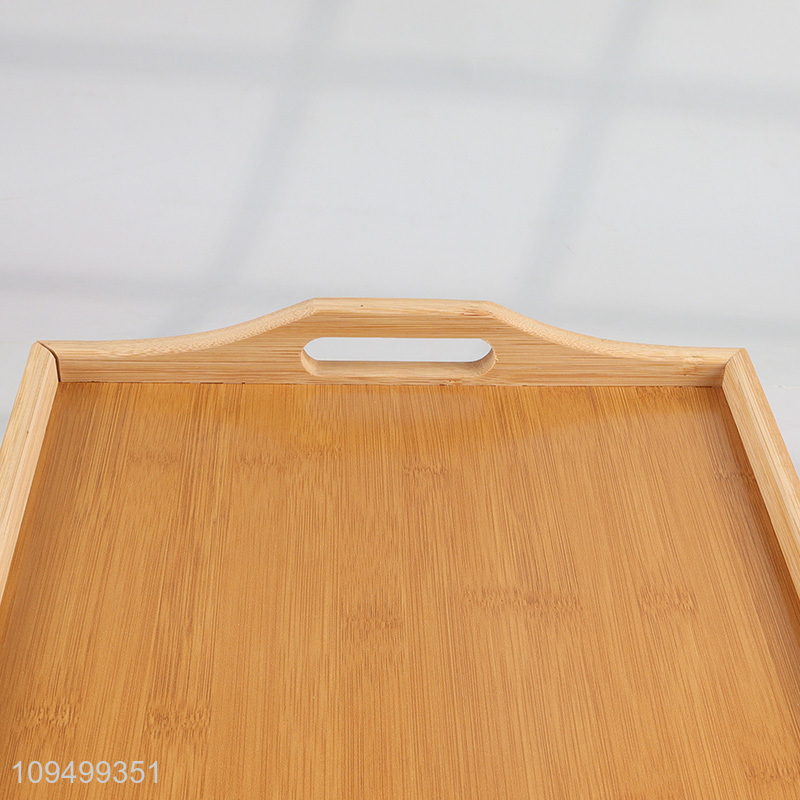 Hot sale bamboo folding breakfast tray wholesale