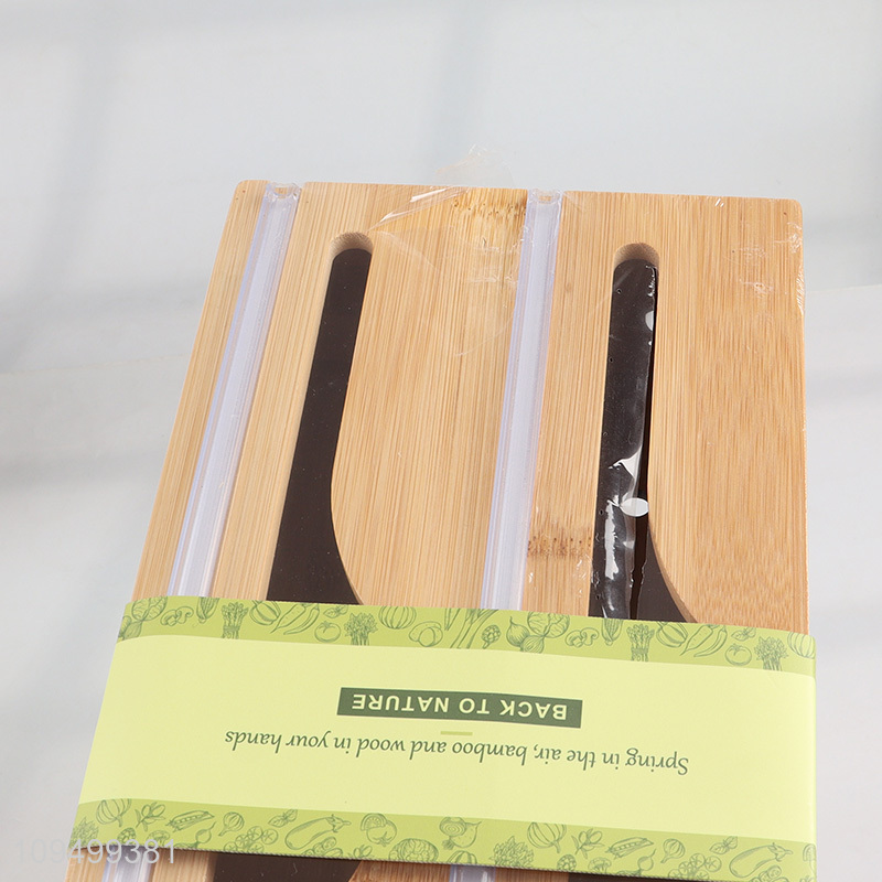 Top products bamboo cling wrap dispenser with cutter