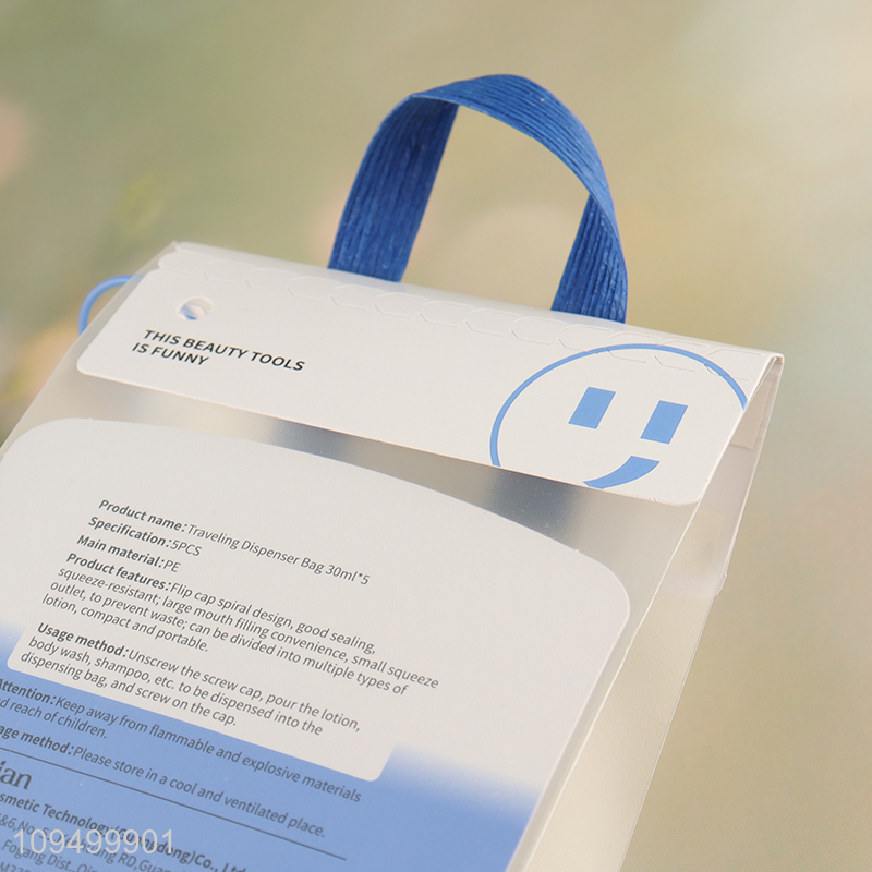 Top sale 5pcs 30ml travel split bag