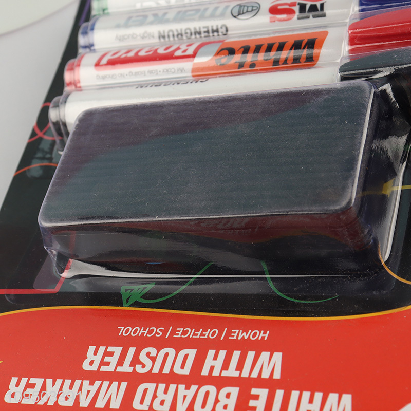 Online wholesale 4pcs white board marker with duster