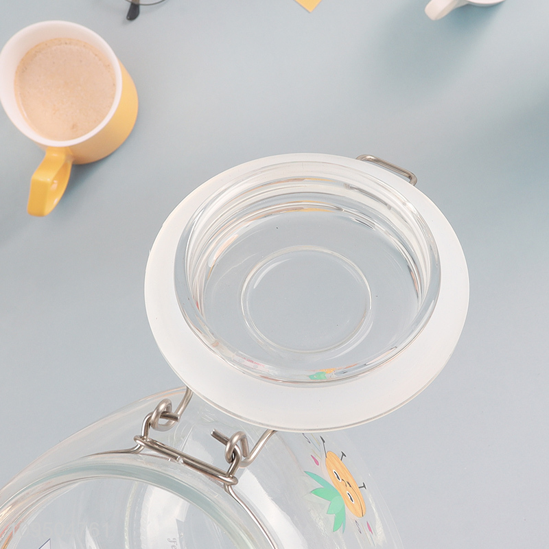Top selling clear glass storage jar with lid