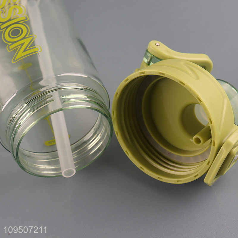 Online wholesale portable plastic water bottle with straw