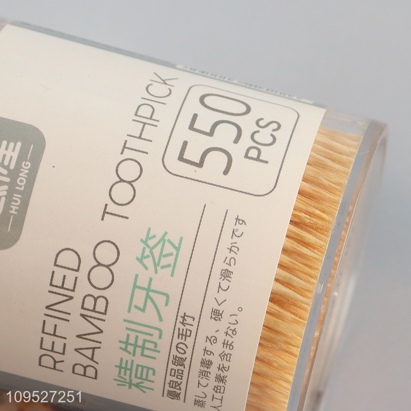 Good selling 550pcs refined bamboo toothpicks wholesale