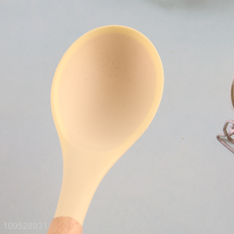 Top products wood handle silicone basting spoon