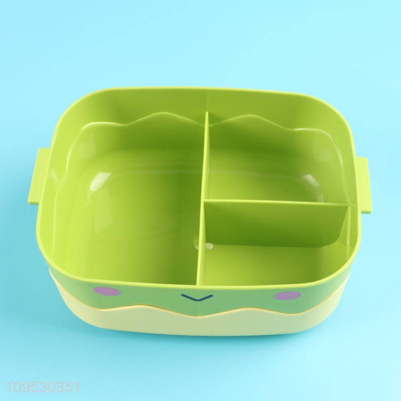 China supplier frog shaped lunch box with spoon and fork