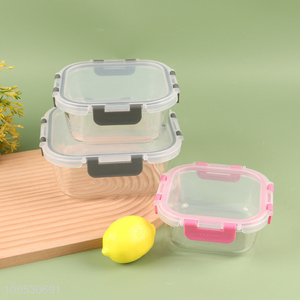 China factory square glass food container preservation box for sale