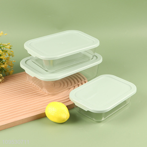 New product rectangle glass food container crisper