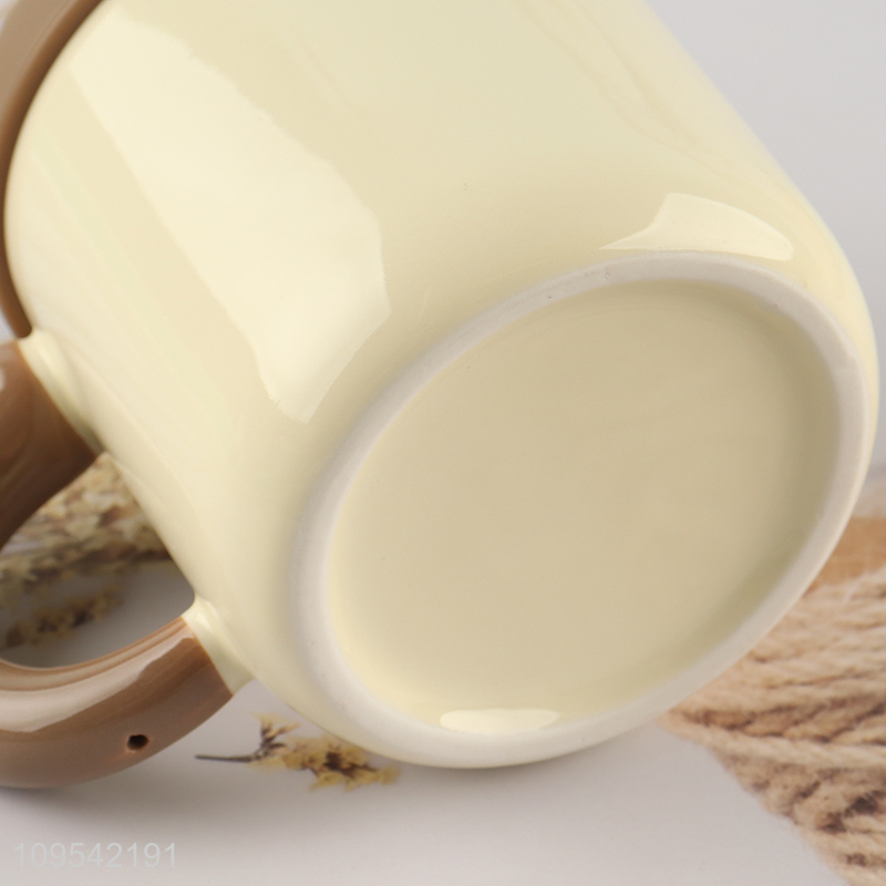 Wholesale cartoon ceramic water cup with straw